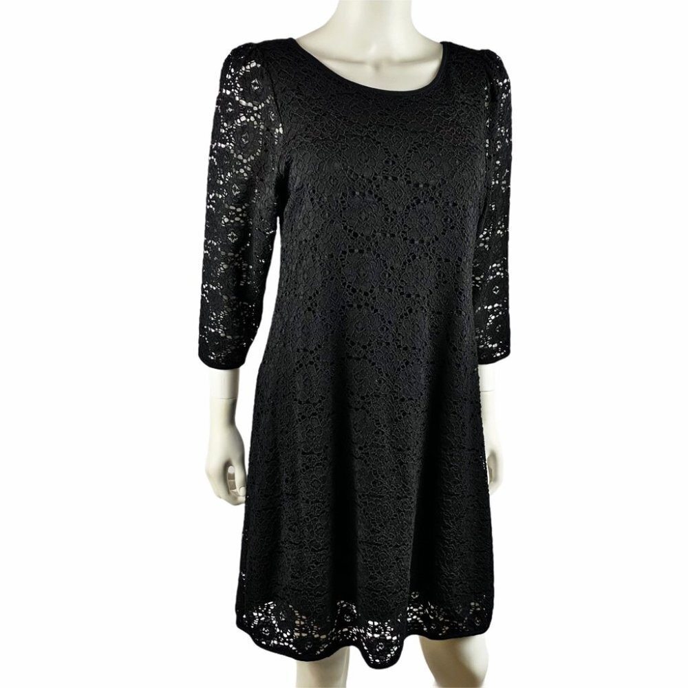 NALLY & MILLIE Black Knit Lace Dress M